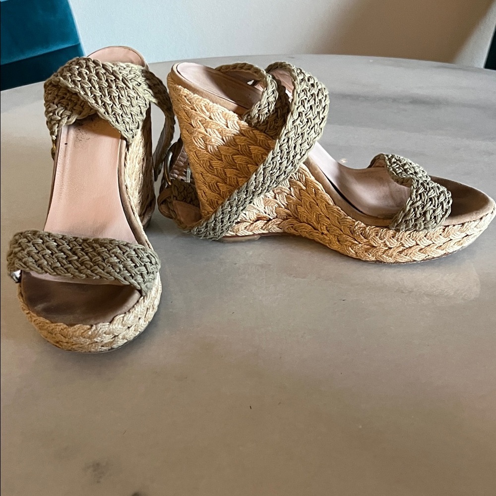 Stuart Weitzman Alex Crochet Espadrille Wedges